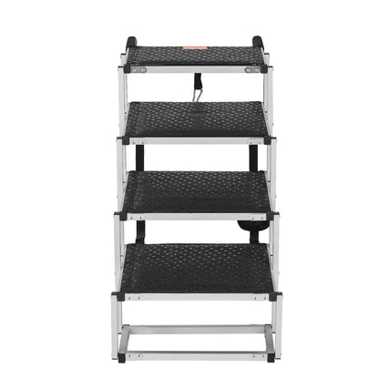 Sturdy Aluminum 4-Step Folding Dog Steps - Loads up to 150 Lbs