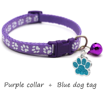 Custom Dog Collar with Name Tag & Bell – Personalized Pet ID Pendant