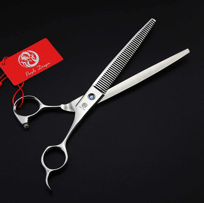 8 Inch Dog Hair Cutting, Curved and Thinning Scissor Shears Pet Grooming Tool Kit