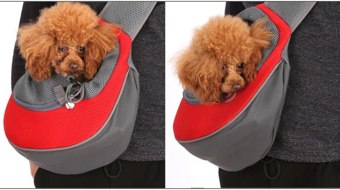 Pet Dog Sling Carrier Breathable Mesh Hands-Free Crossbody Bag for Small Dogs Cat Rabbit Outdoor Travel Purple