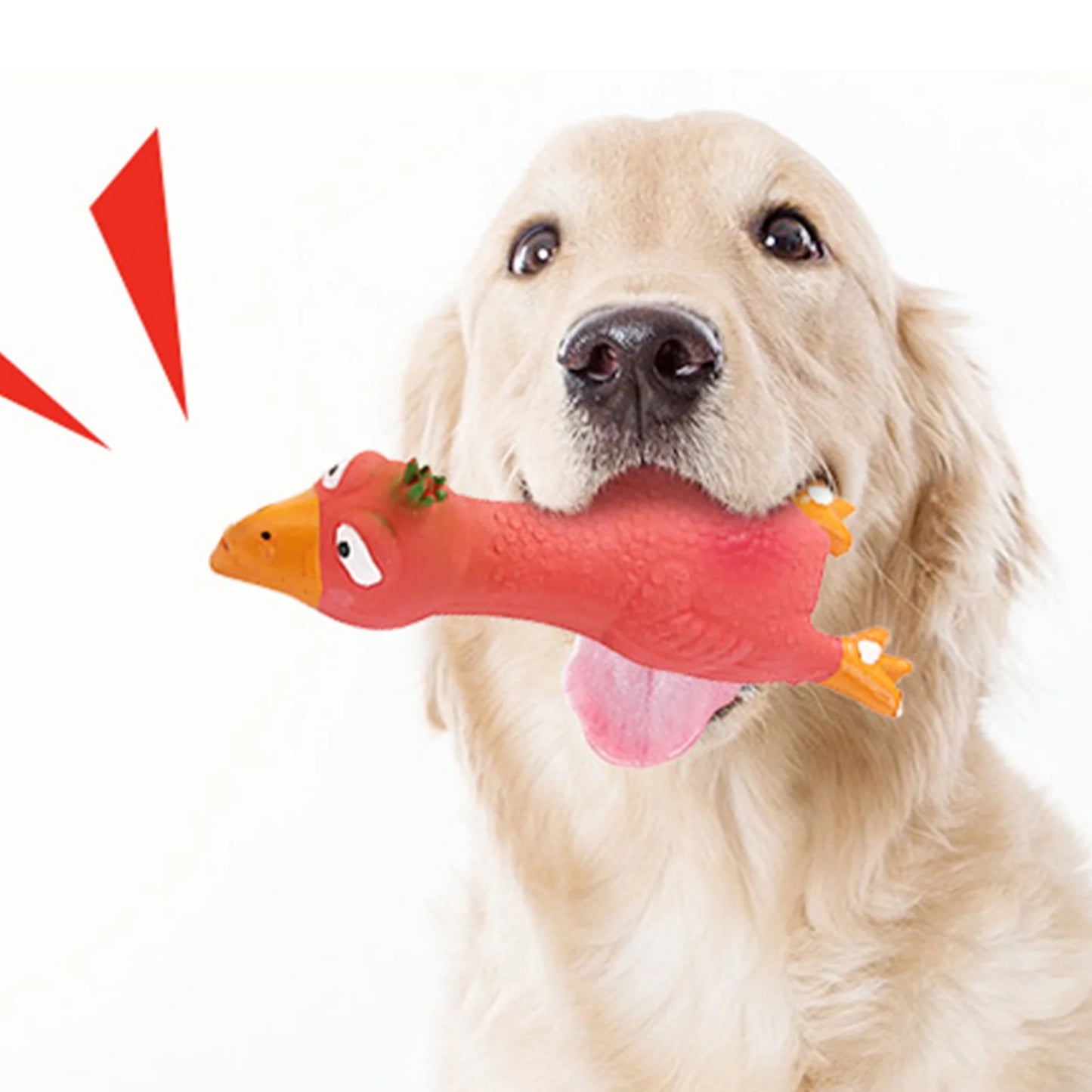 Chew-Resistant Squeaky Dog Toy – Fun & Engaging Rubber Chicken for Pets