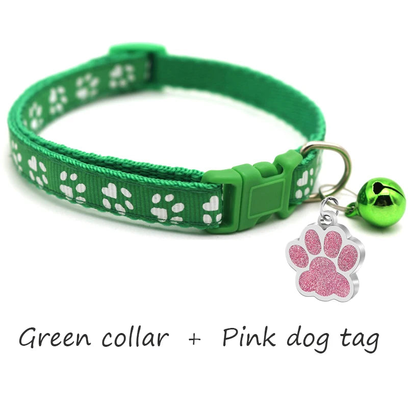 Custom Dog Collar with Name Tag & Bell – Personalized Pet ID Pendant