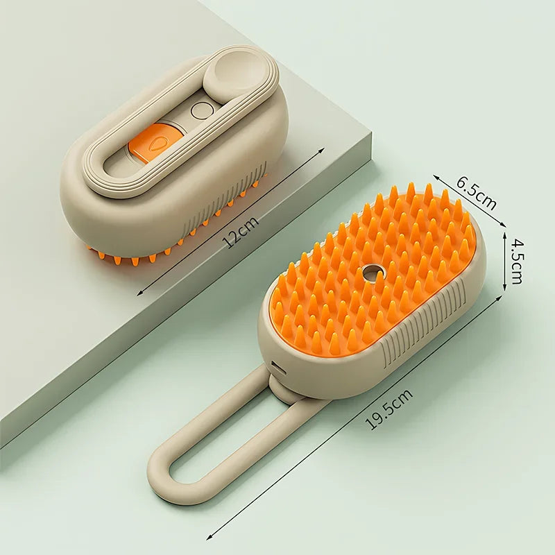 3-in-1 Pet Steam Grooming Brush – Spray, Massage & Hair Removal Comb for Cats & Dogs