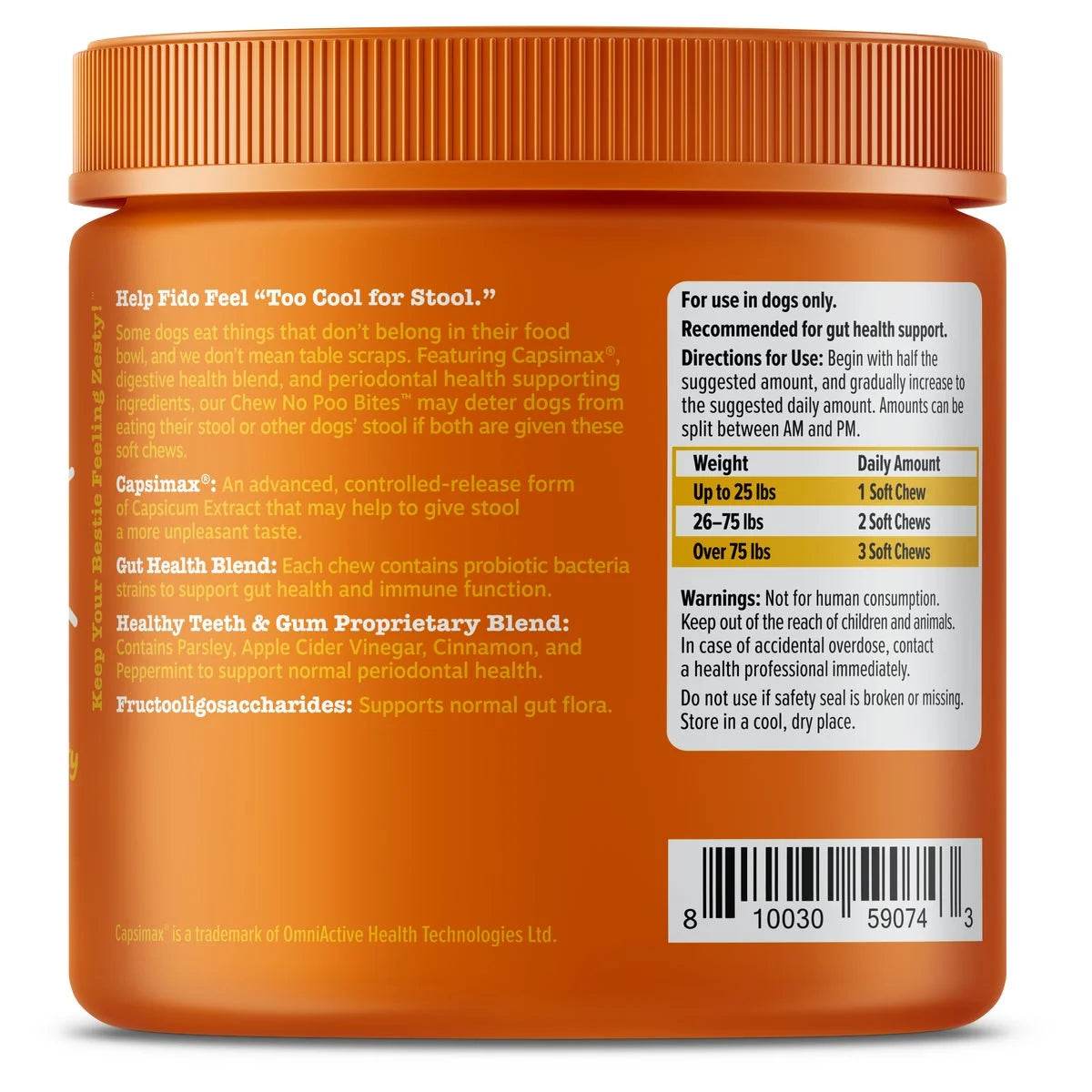 Chew No Poo Bites for Dogs, Poop Eating Deterrent Functional Dog Supplement, Chicken Flavor, 90Ct