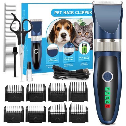 Quiet Electric Pet Clippers – Professional Grooming Kit for Dogs & Cats
