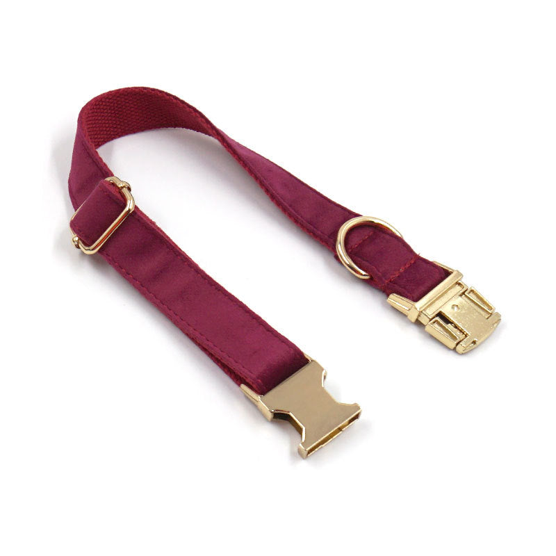 Premium Soft Burgundy Velvet Dog & Cat Collar
