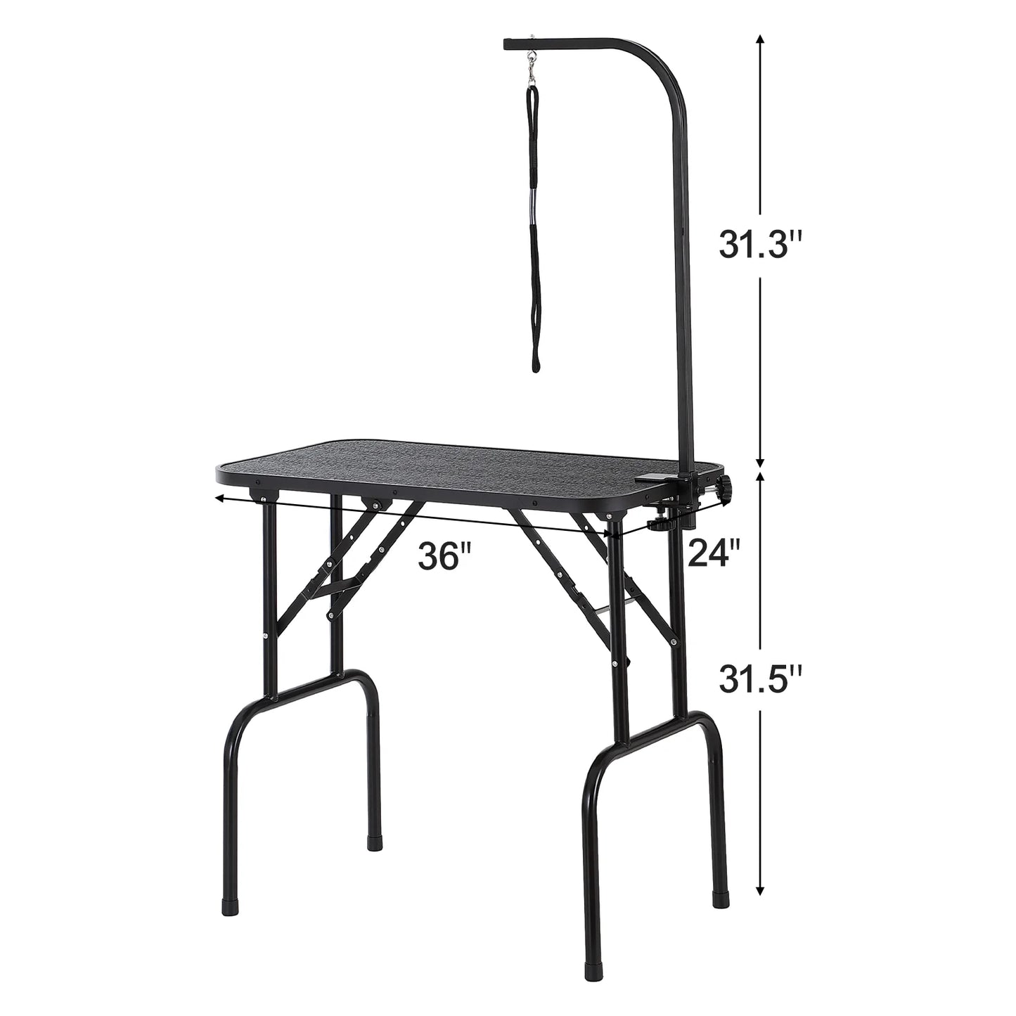 Foldable 32” Grooming Table Arm – Adjustable Height Clamp for Dogs & Cats