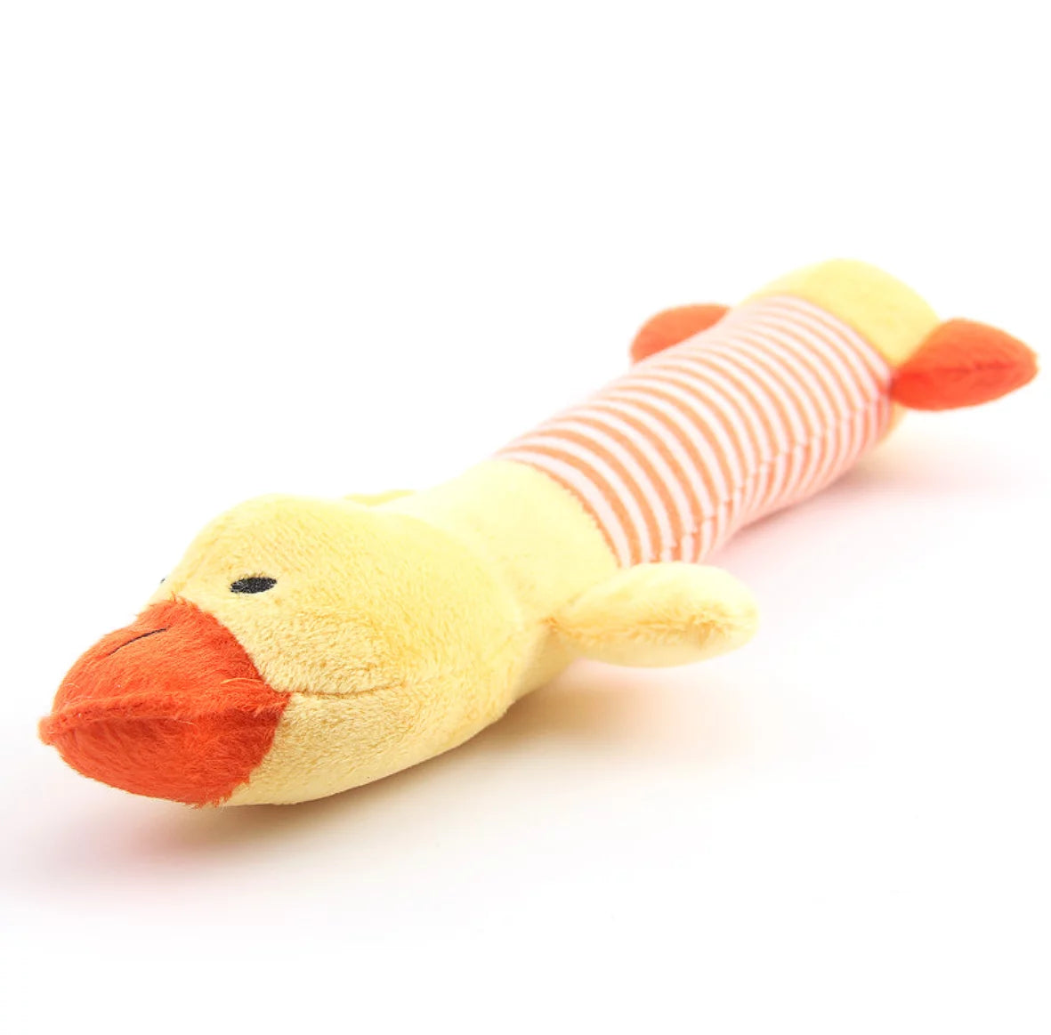 3-Pack Striped Plush Dog Toys – Squeaky Elephant, Duck & Pig for Puppies