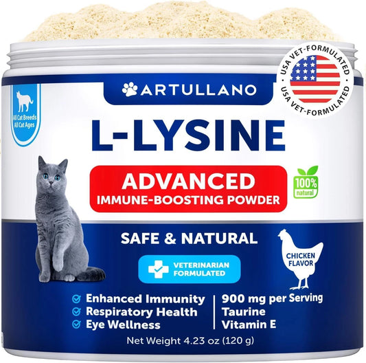 L-Lysine Powder for Cats – 900mg Immune Support Supplement