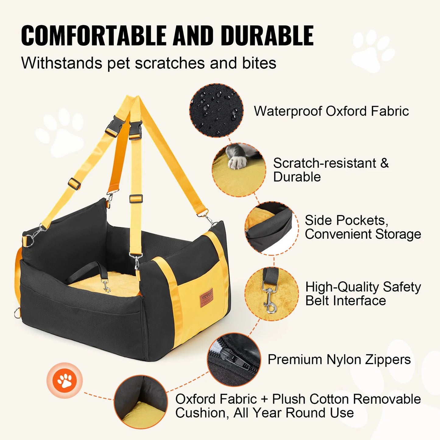 Dog Booster Car Seat Pet Car Seat for Small Dog up to 25LBS Black