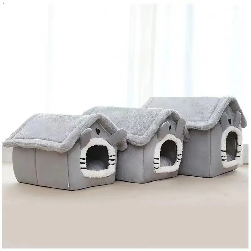 Indoor Warm Dog/Cat House with Removable Bed Cushion Suitable for Small/Medium/Large Pets
