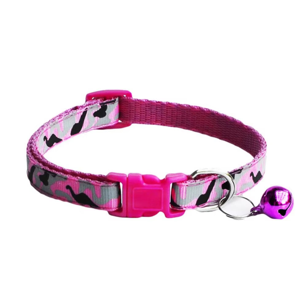 Camouflage Pet Collar – Adjustable Neck Strap with Bell for Dogs & Cats