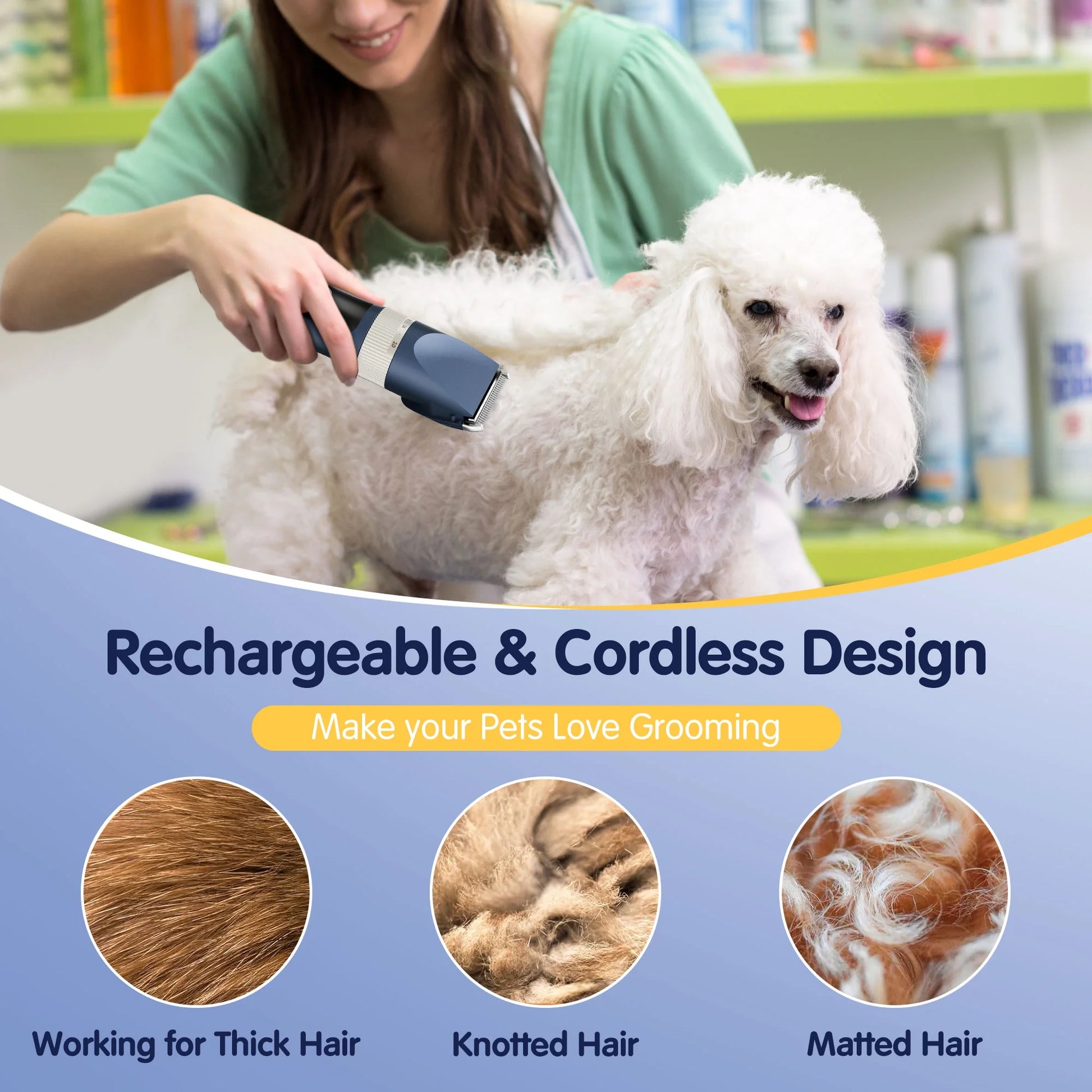 Quiet Electric Pet Clippers – Professional Grooming Kit for Dogs & Cats