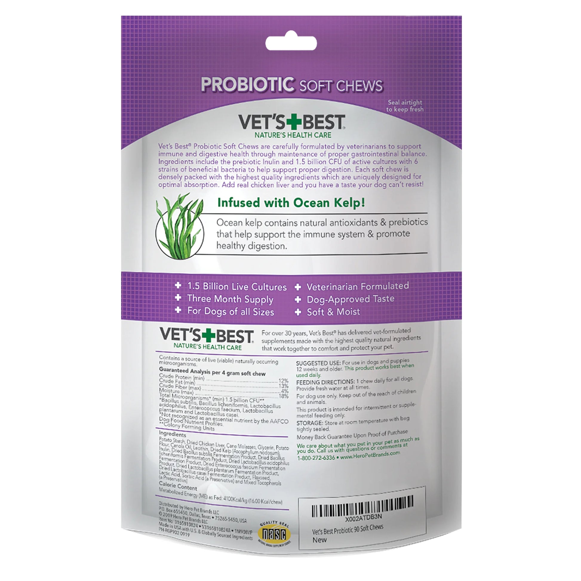 Digestive Health Probiotic Soft Chews for Dogs 4.2 Oz.