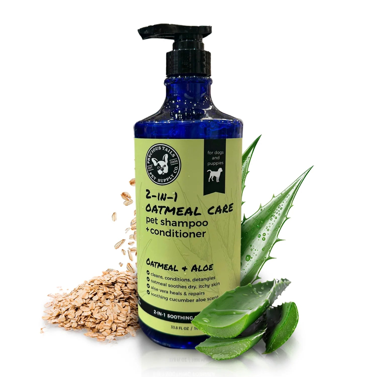 2 in 1 Pet Shampoo and Conditioner with Oatmeal Aloe Vera Cucumber 1000Ml