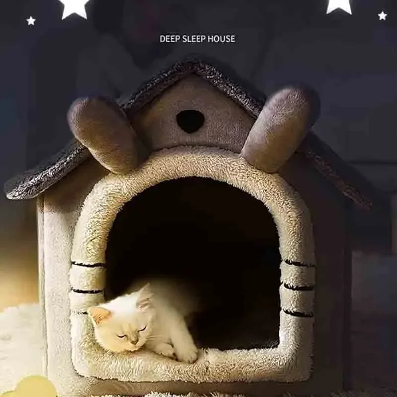 Indoor Warm Dog/Cat House with Removable Bed Cushion Suitable for Small/Medium/Large Pets
