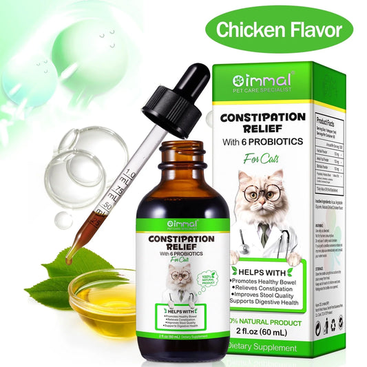 Cat Constipation Relief Drops – Natural Digestive Support with 6 Probiotics, 2oz
